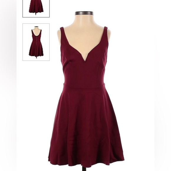 Kimchi Blue Heart of the Ocean Fit & Flare Mini Dress Women's Burgundy - Picture 1 of 2